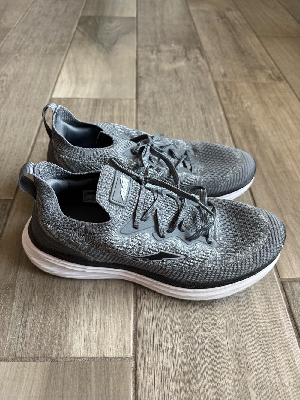 Avia Men's Gray Knit Lace-Up Sneakers